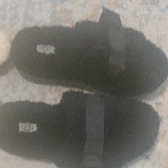 UGG Shoes - UGG Black Fluffy Slides
